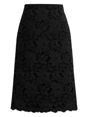 Black Lace Midi Skirt
