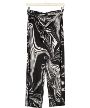 Black Ladies Marble Cropped Trousers UK 6