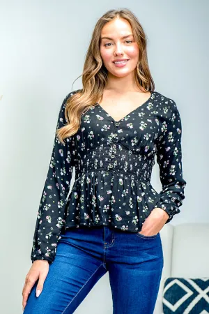 Black long sleeve blouse