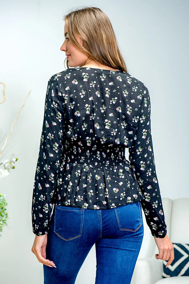 Black long sleeve blouse