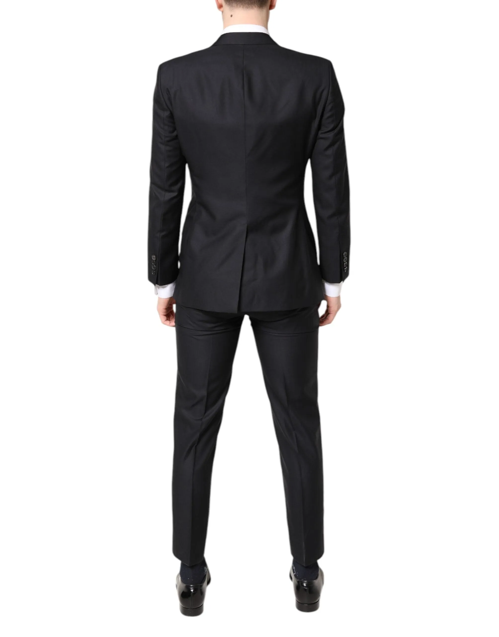 Black MARTINI Wool Formal 3 Piece Suit