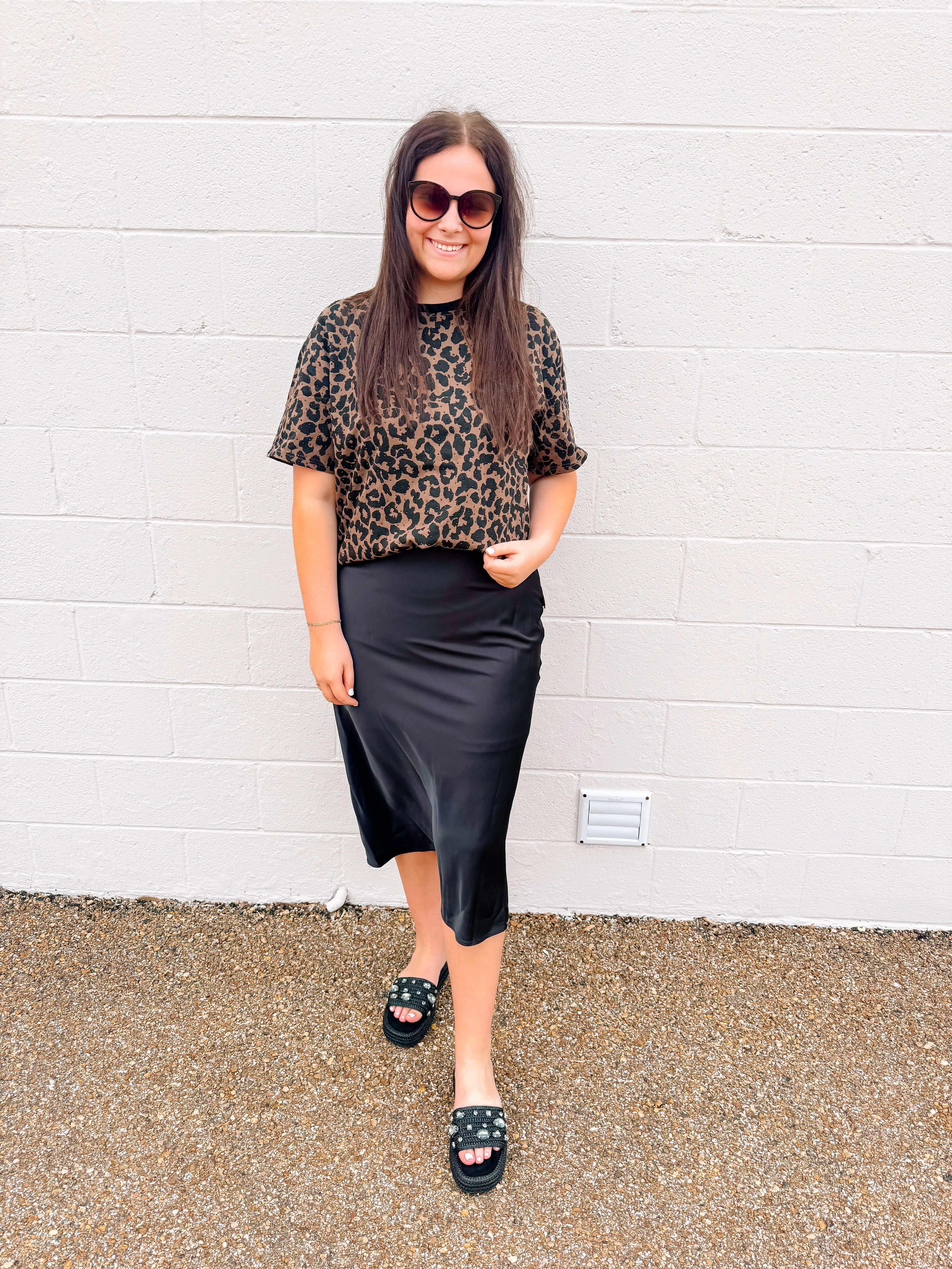Black Satin Skirt