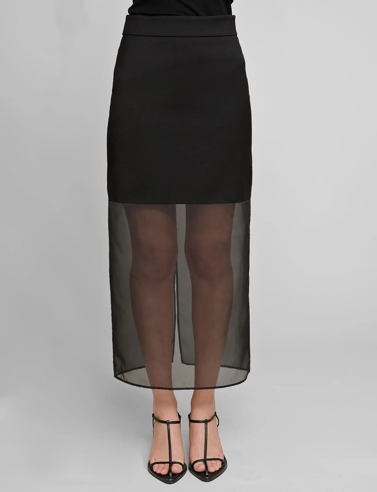 Black Sheer Bottom Skirt