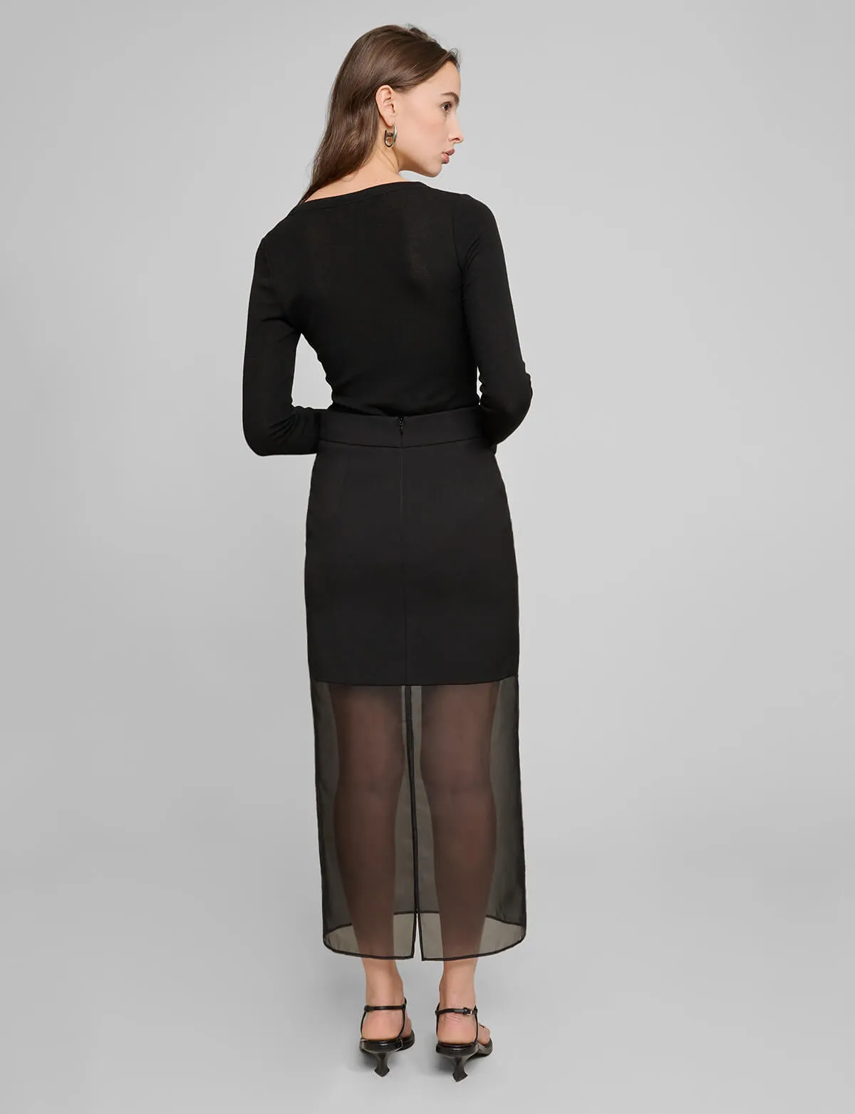 Black Sheer Bottom Skirt
