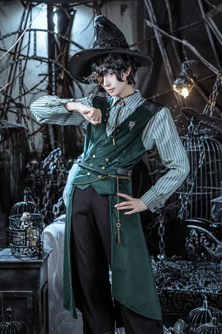 Black Stitching Slim Ouji Prince Handsome Lolita Cropped Pants