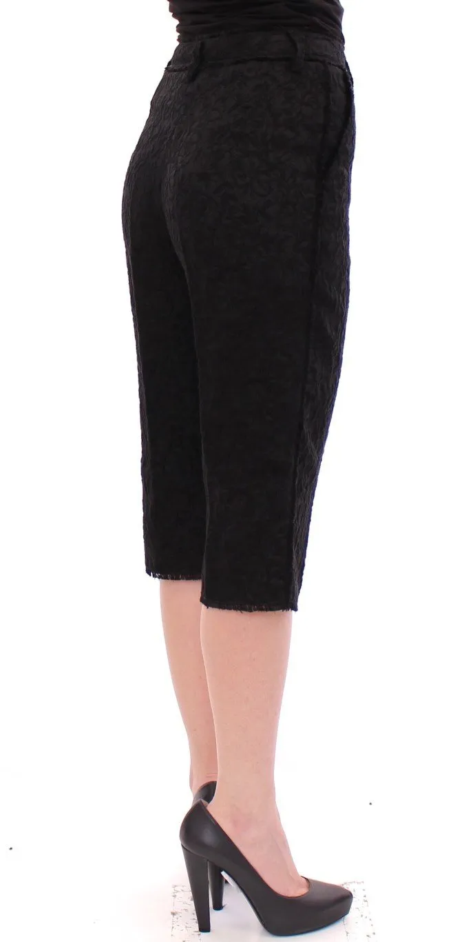 Black wool shorts pants
