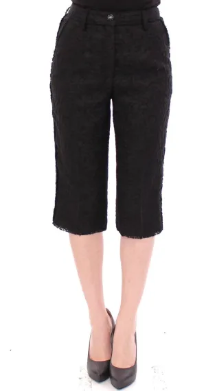 Black wool shorts pants
