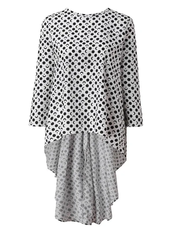 Blouse For Women O-neck Irregular Hem Loose Solid