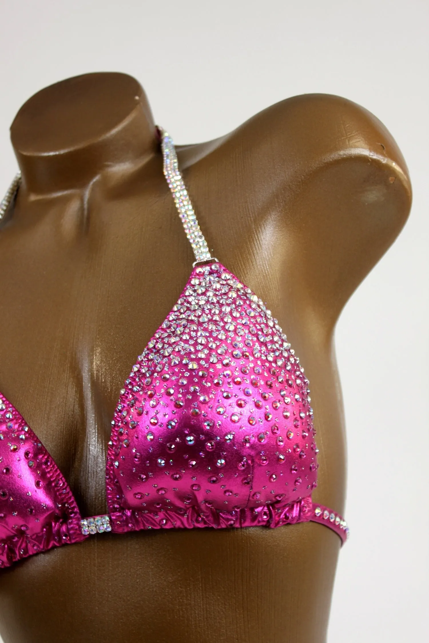 Bright Fuchsia AB Crystallized Bikini Suit
