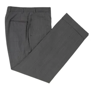Brooks Brothers Charcoal Grey Blue Wool Plaid Unlined Flat Front Dress Pants 34W