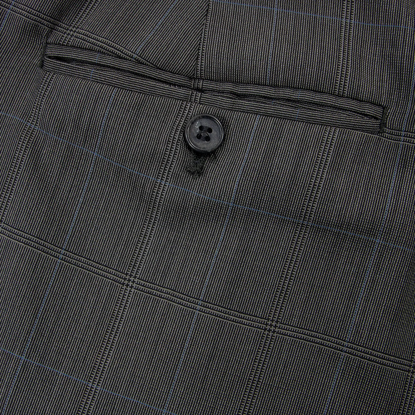 Brooks Brothers Charcoal Grey Blue Wool Plaid Unlined Flat Front Dress Pants 34W