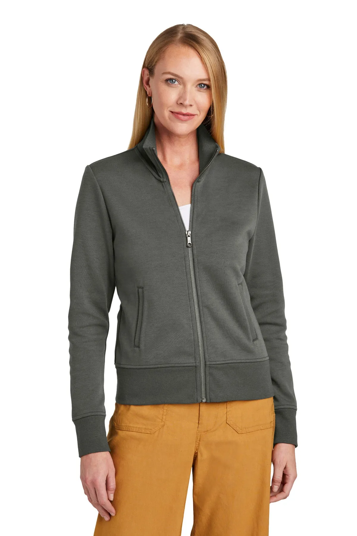 Brooks Brothers Women's Double-Knit Full-Zip BB18211 Windsor Grey
