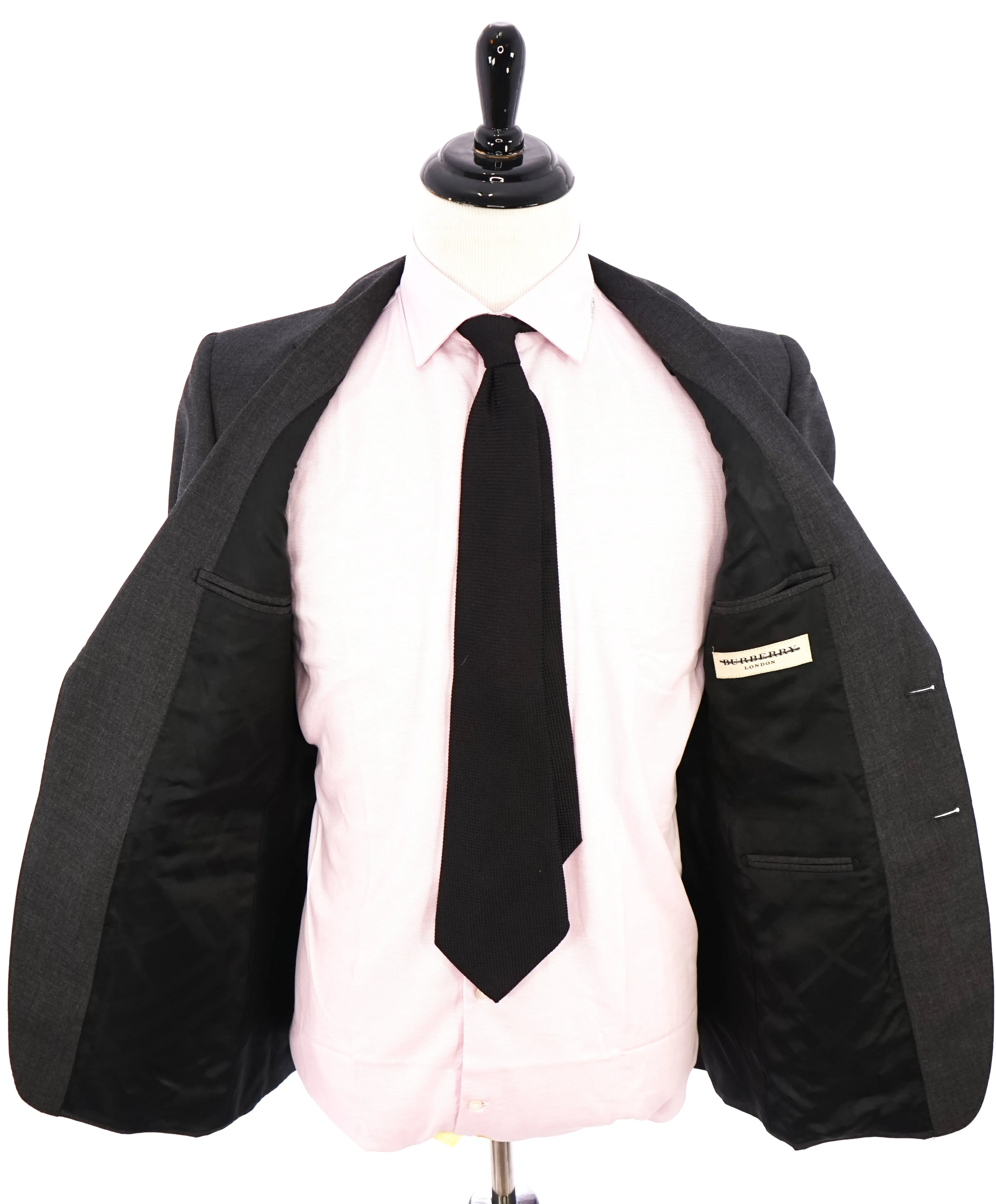 BURBERRY LONDON - Made In Italy Wool Gray "MILLBANK" LOGO Suit - 44R