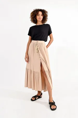 BUTTONED LONG SKIRT