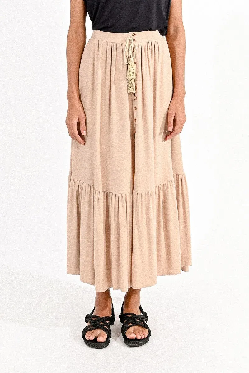 BUTTONED LONG SKIRT