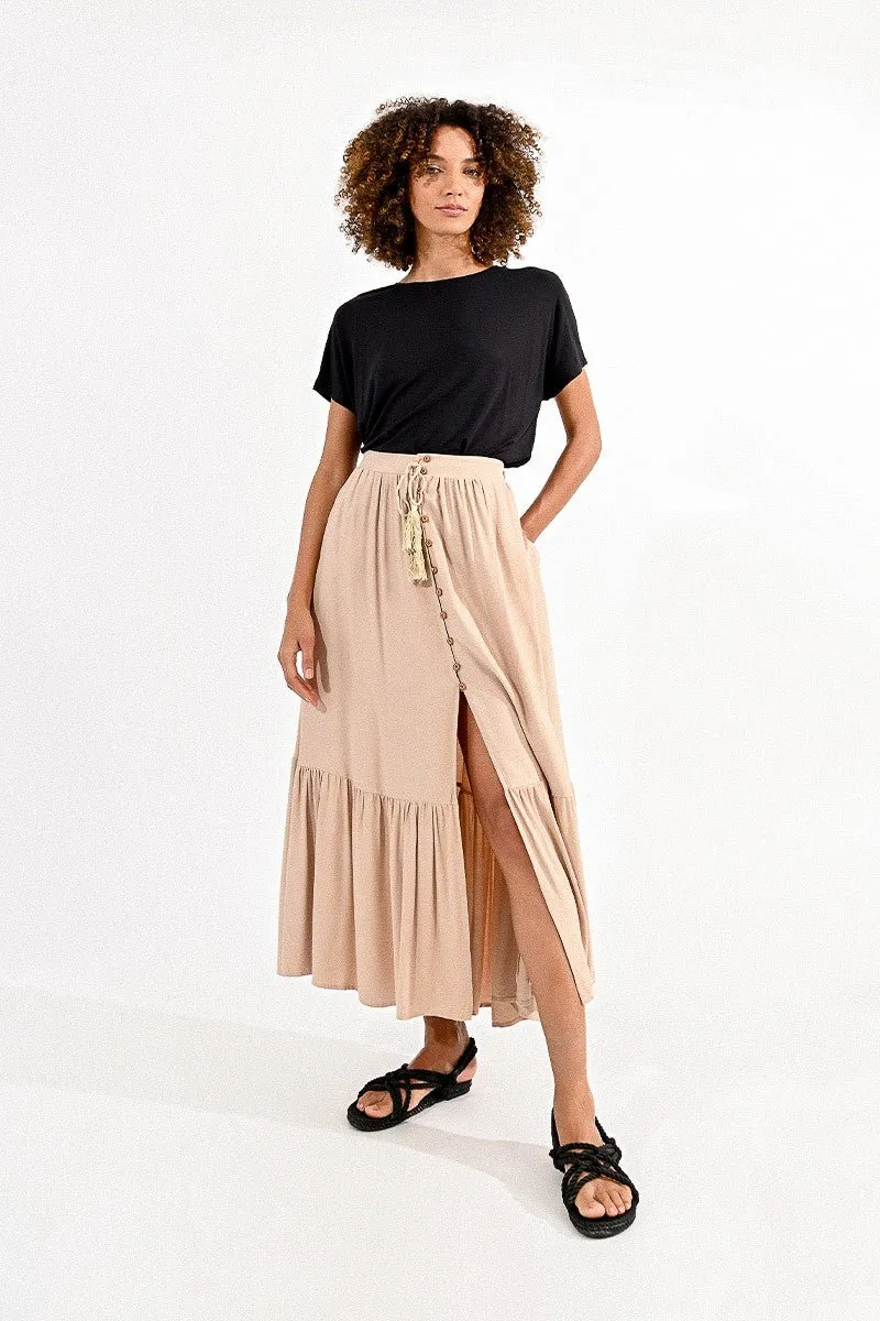 BUTTONED LONG SKIRT