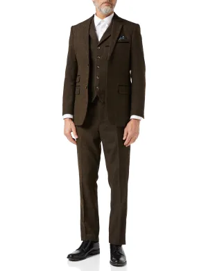 CALVIN - BROWN TWEED 3 PIECE SUIT