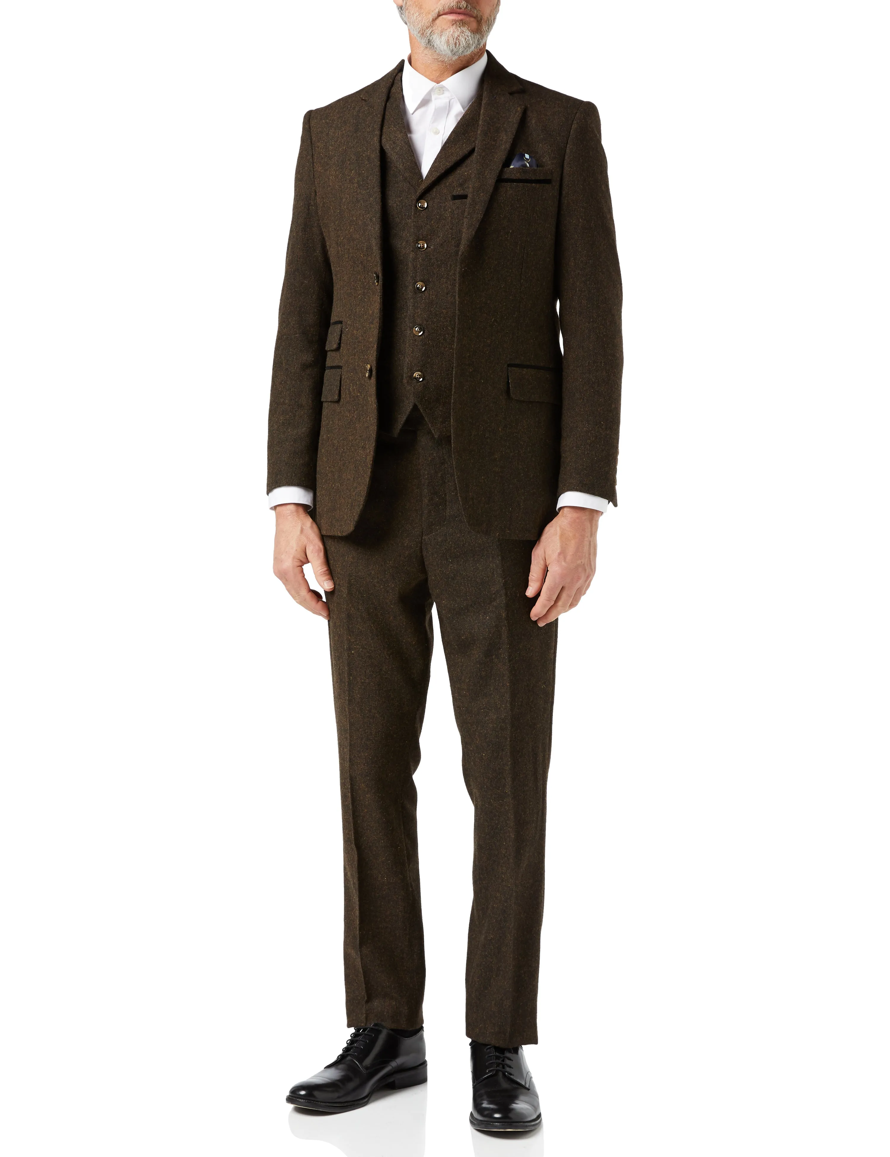 CALVIN - BROWN TWEED 3 PIECE SUIT
