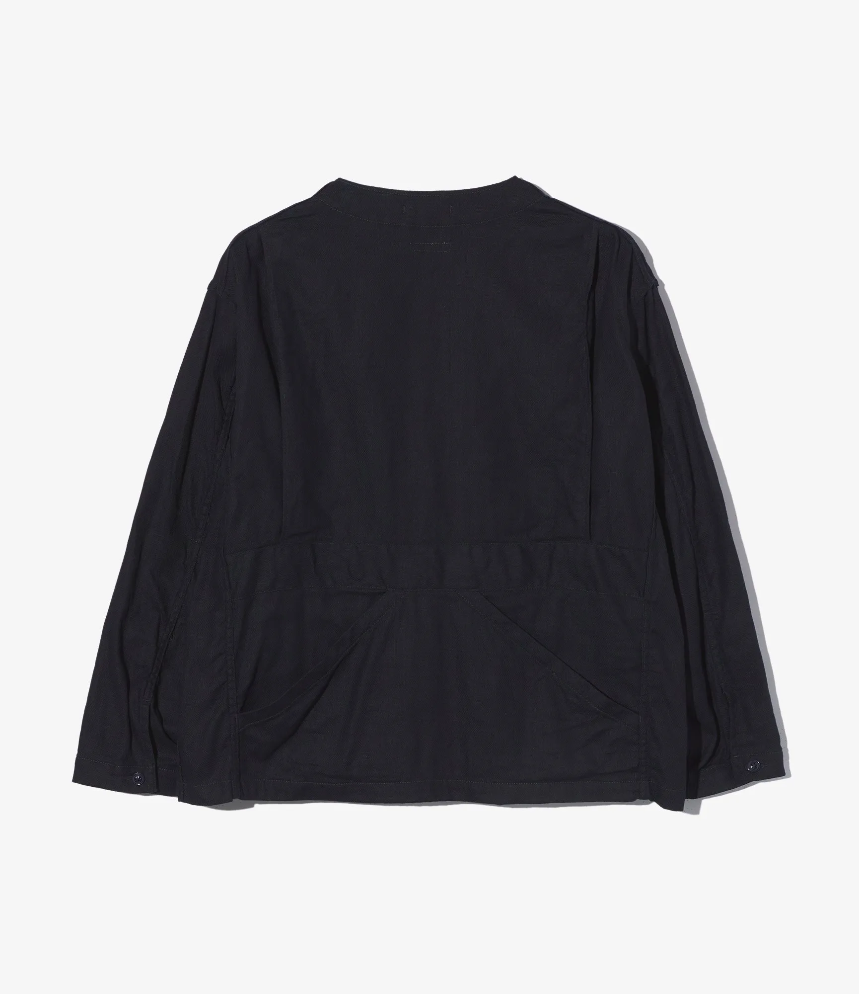 Cardigan Jacket – Dark Navy Cotton/Linen Java Cloth