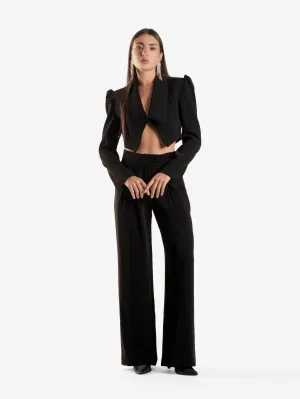 Cascade Cropped Blazer and Palazzo Pants Set
