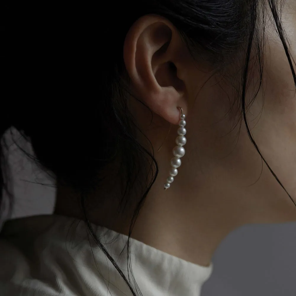 Cascading White Pearl Drop Earrings | E7801P