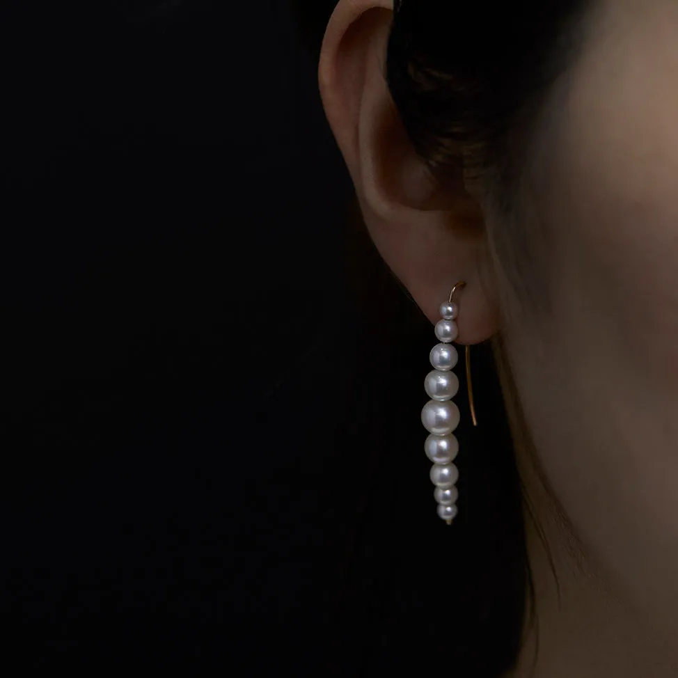 Cascading White Pearl Drop Earrings | E7801P