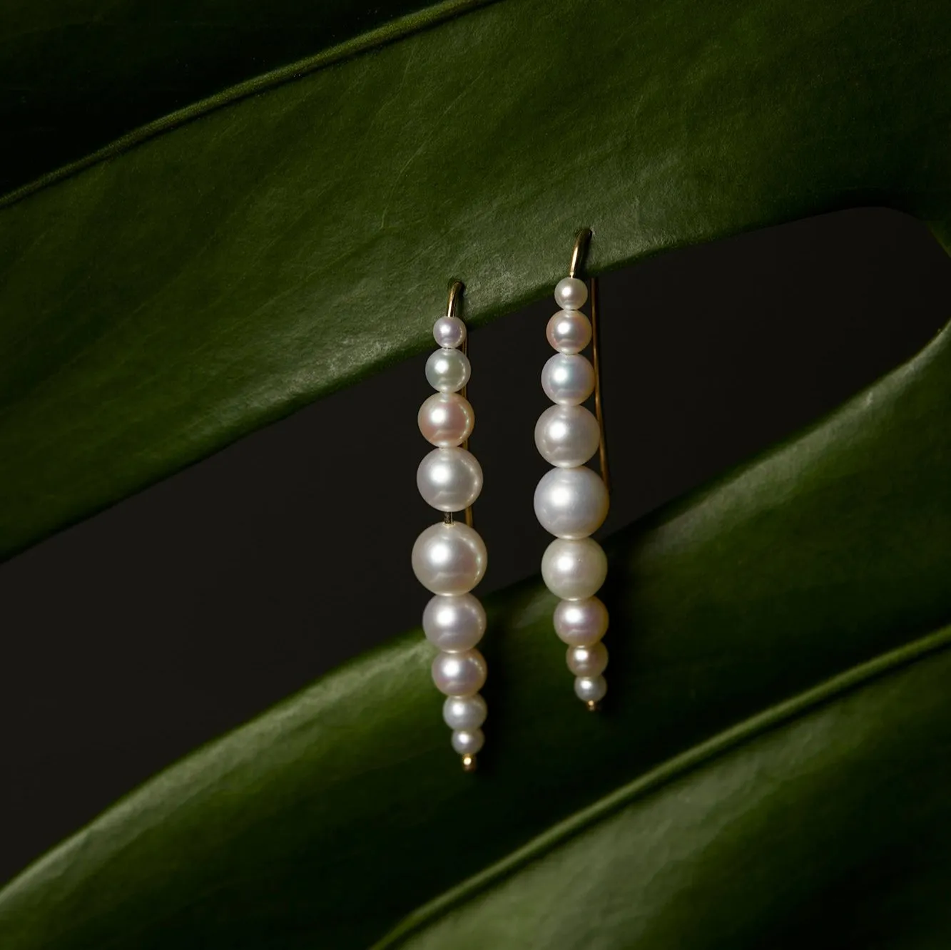 Cascading White Pearl Drop Earrings | E7801P