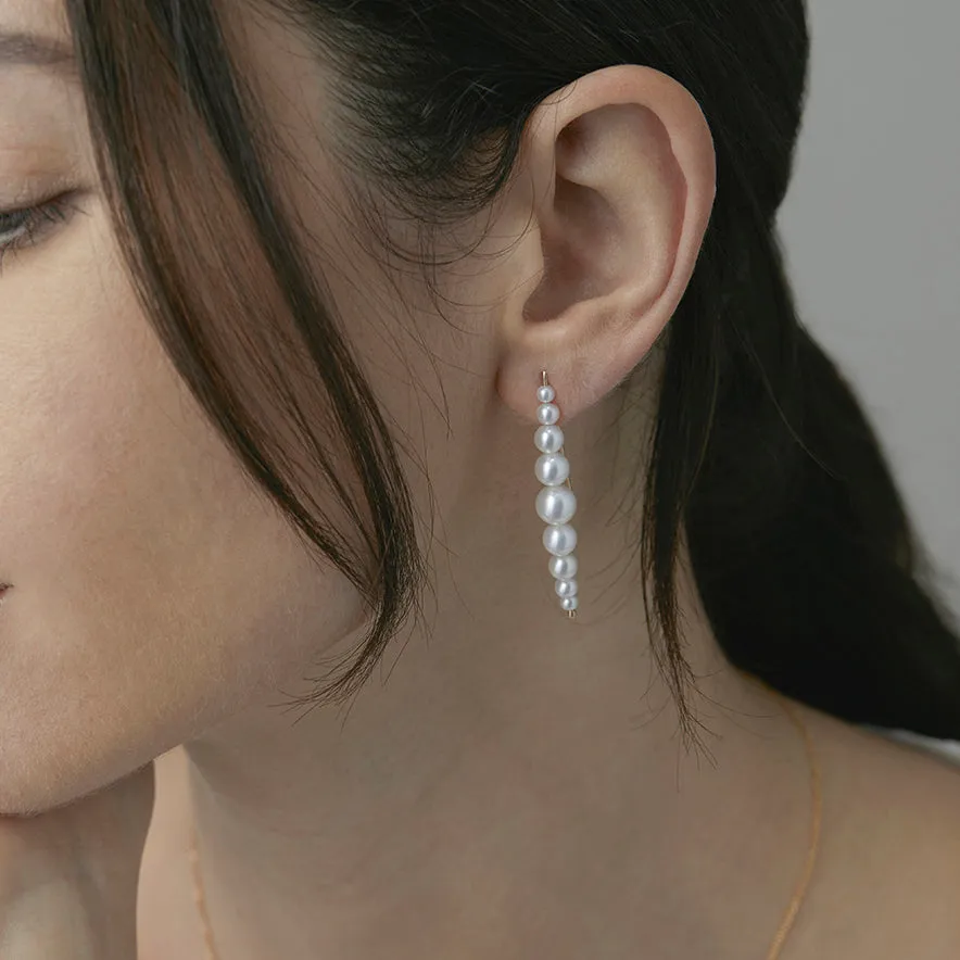 Cascading White Pearl Drop Earrings | E7801P