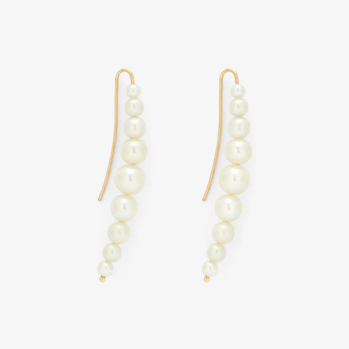 Cascading White Pearl Drop Earrings | E7801P