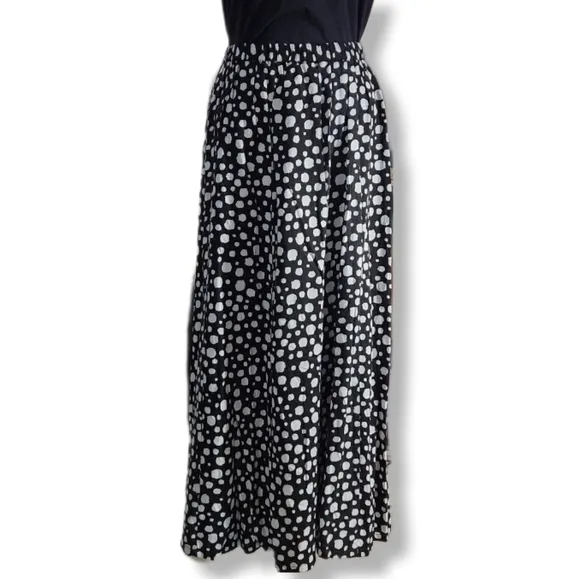 Cathy Daniels Woman Black and White Polka Dot Pull On Skirt 1X