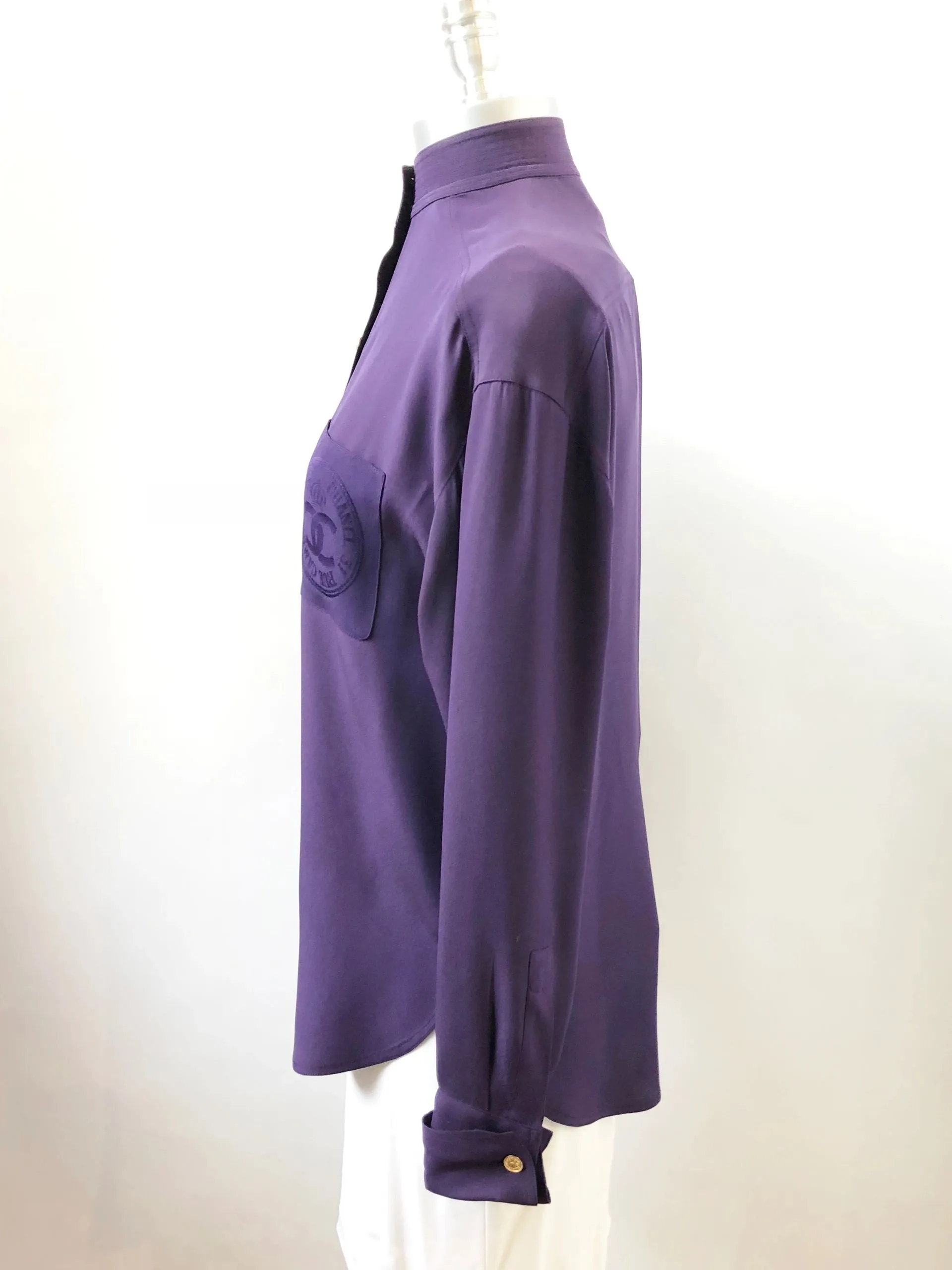 Chanel Silk Blouse Size 34 It (Xs / 2 Us)