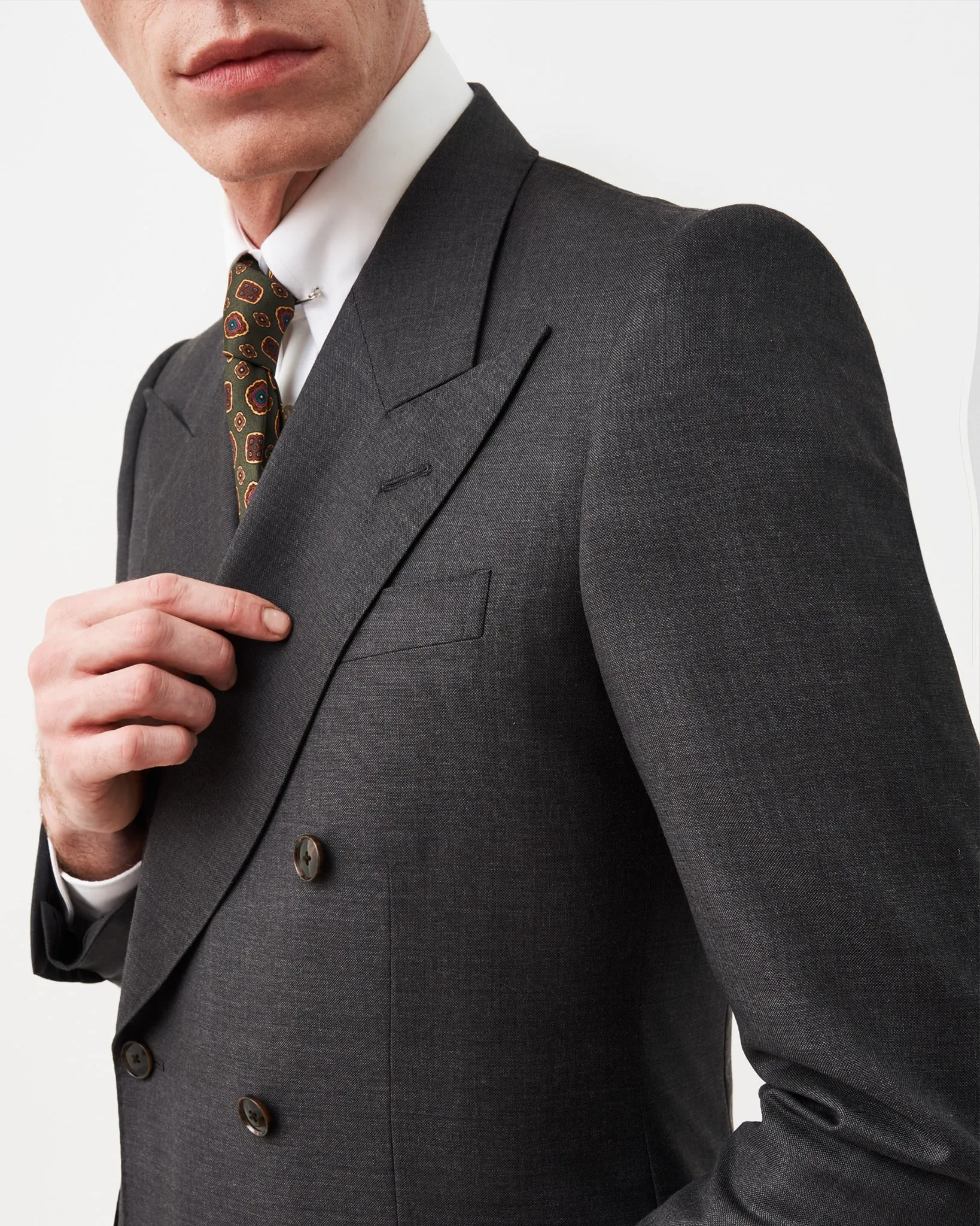 Charcoal Double-Breasted Suit