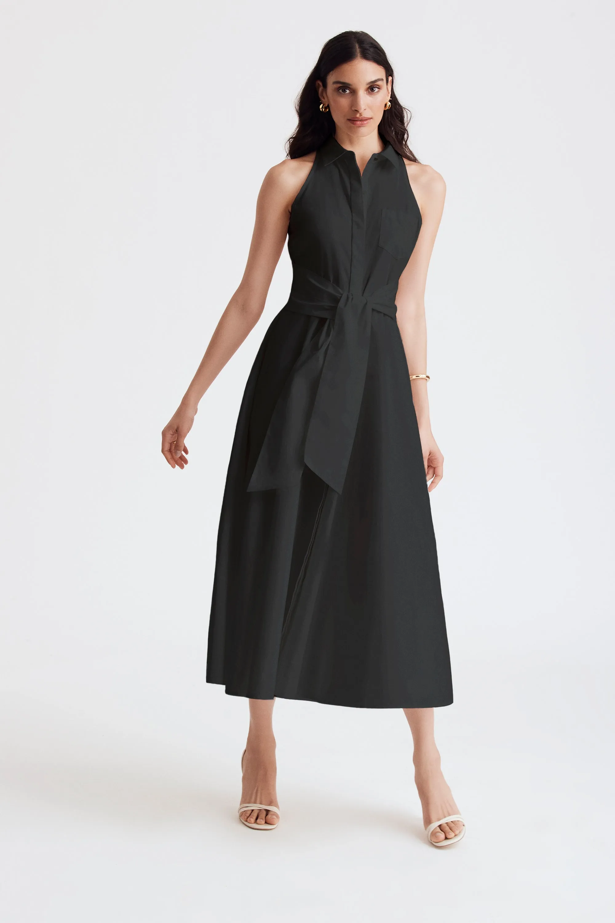 Chelsea Tie Front Shirt Dress