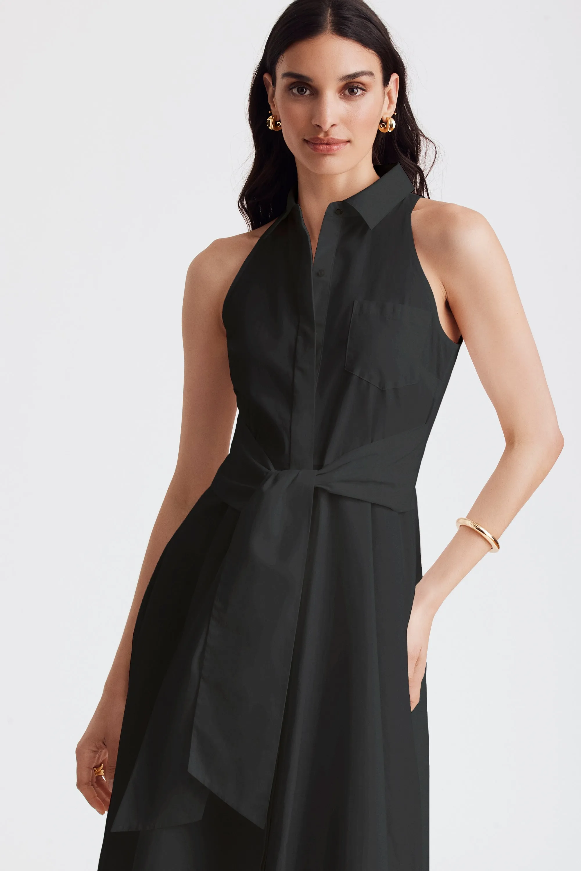 Chelsea Tie Front Shirt Dress