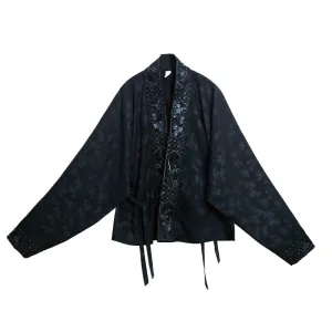 Chinese Style Retro Floral Pattern Embroidery Women's Long Sleeve Mandarin Collar Shirt Hanfu Top