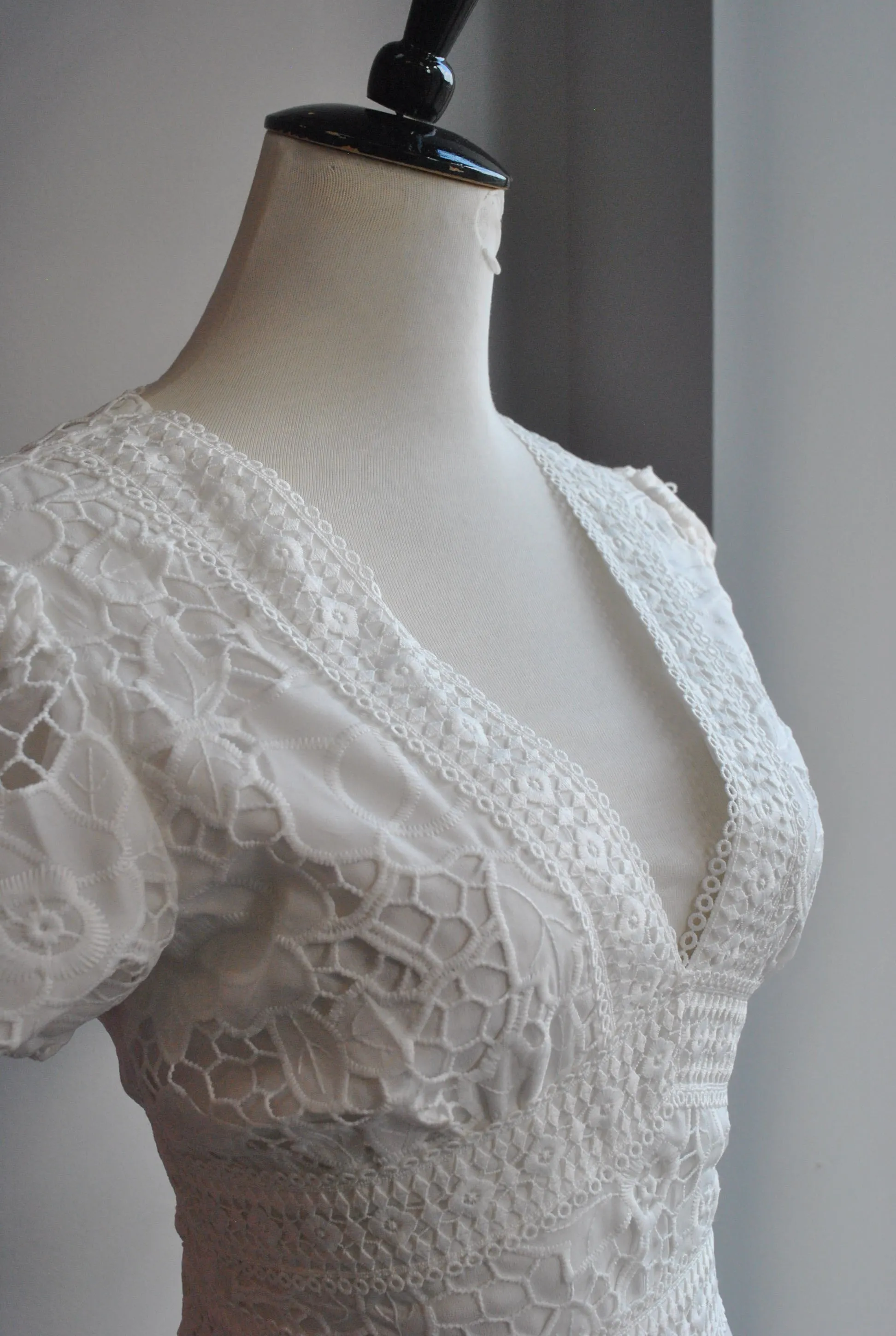 CLEARANCE - WHITE JUMPSUIT WITH LACE DETAILS