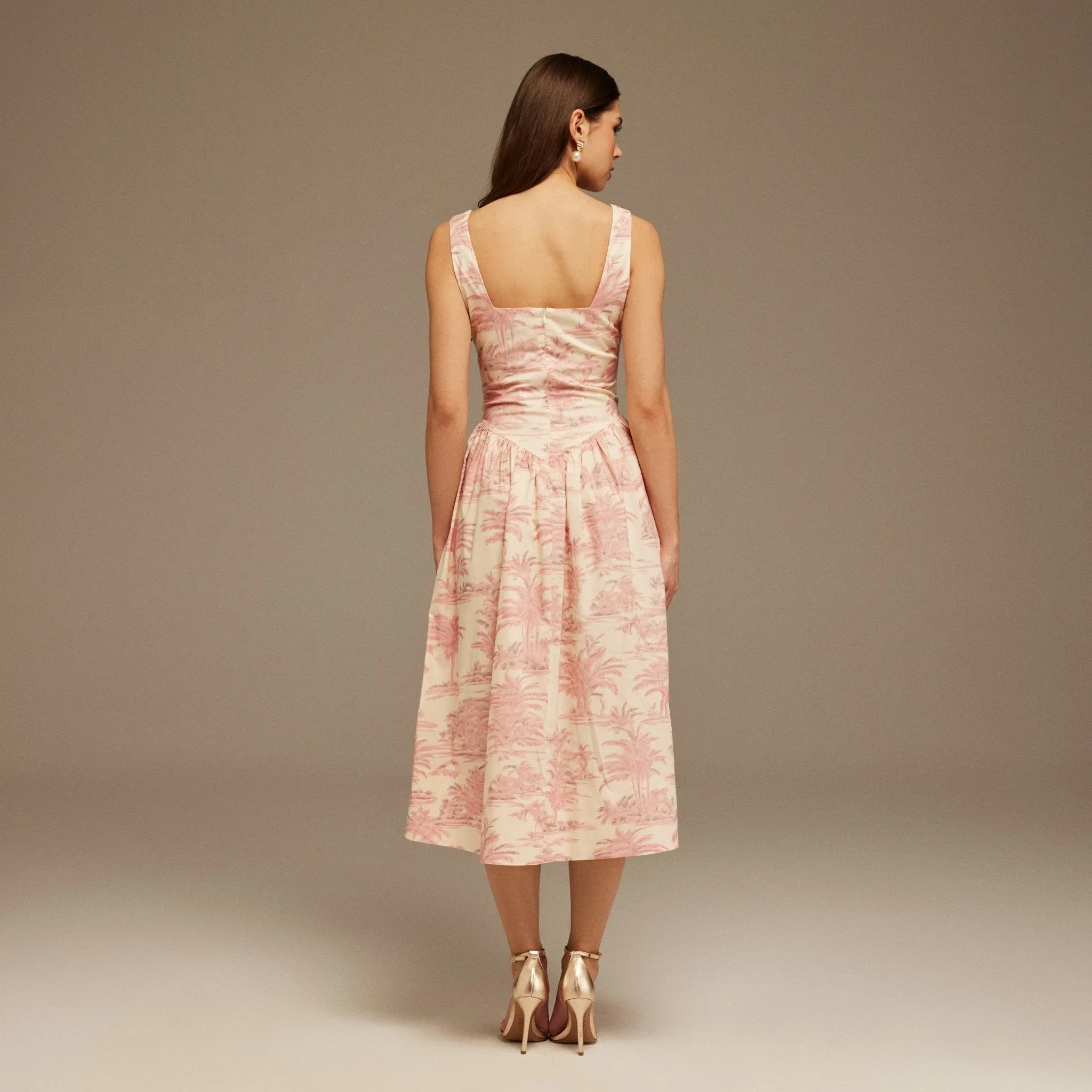 Corset Sleeveless Cotton Midi Dress