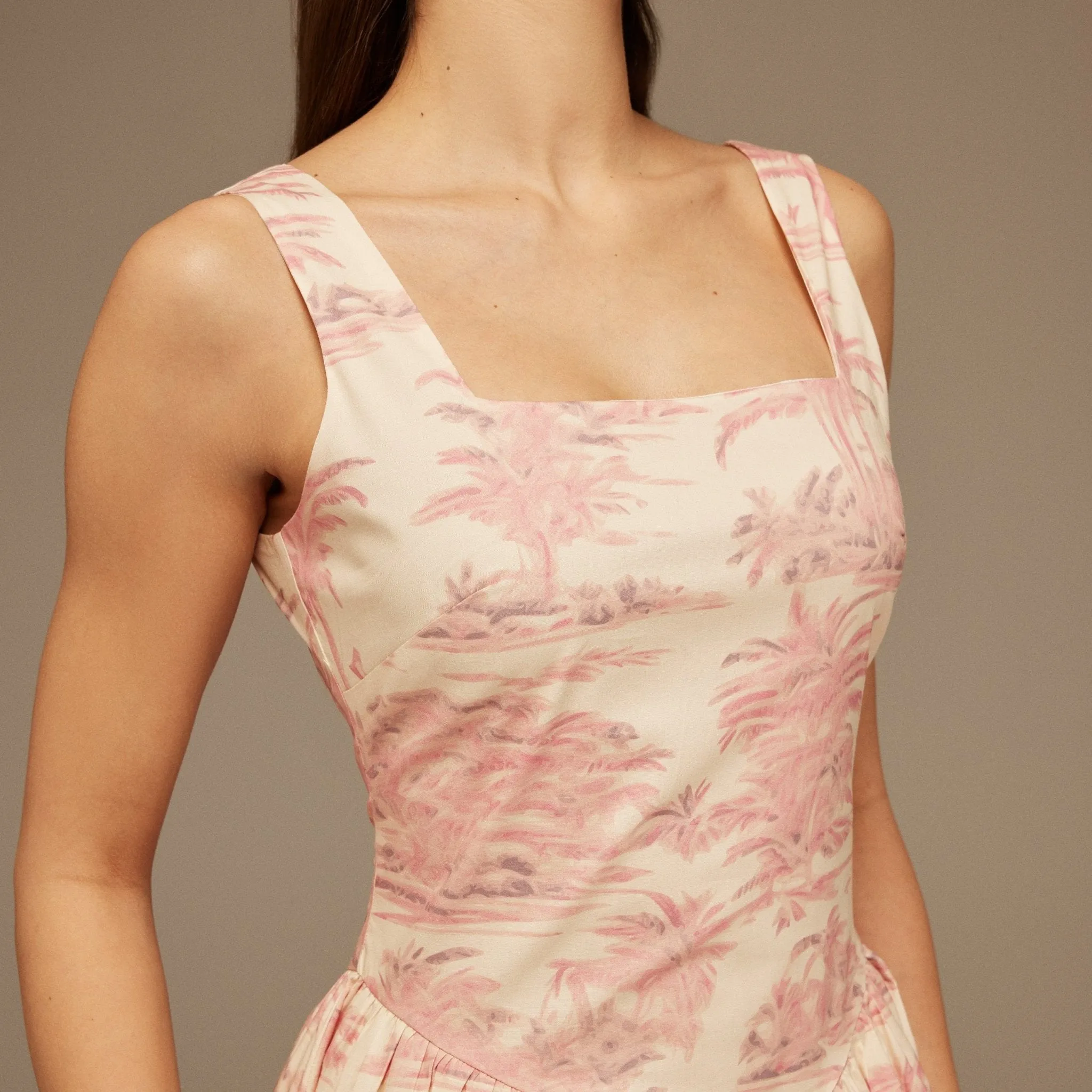 Corset Sleeveless Cotton Midi Dress