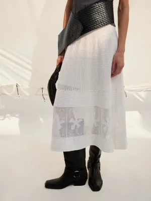 Cotton Jacquard Midi Skirt