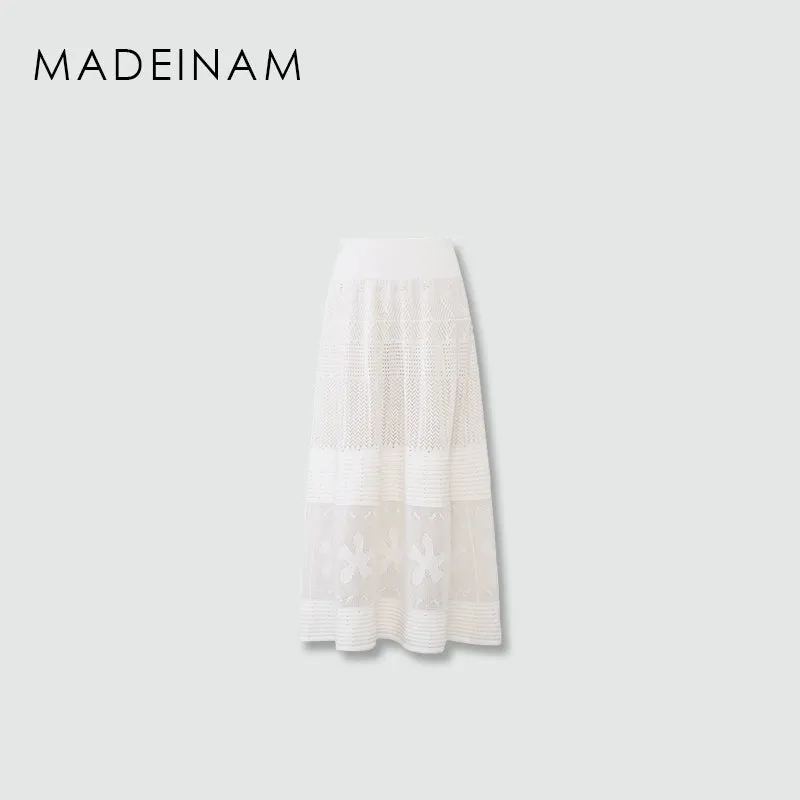 Cotton Jacquard Midi Skirt