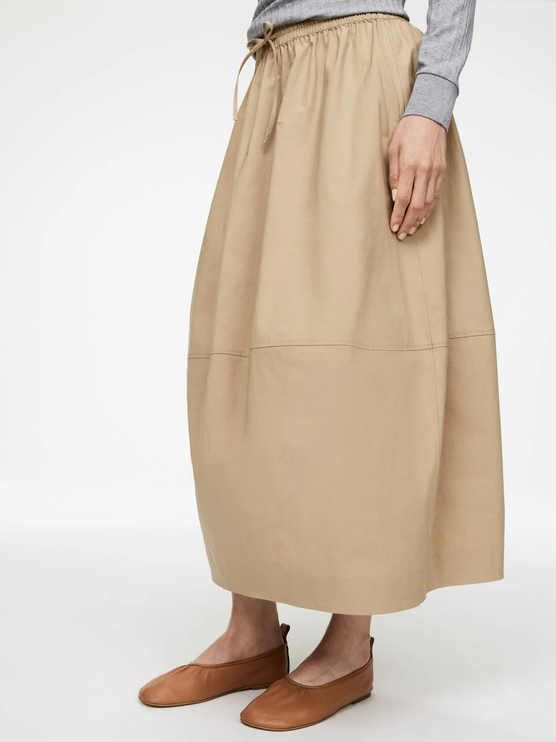 Cotton Midi Skirt