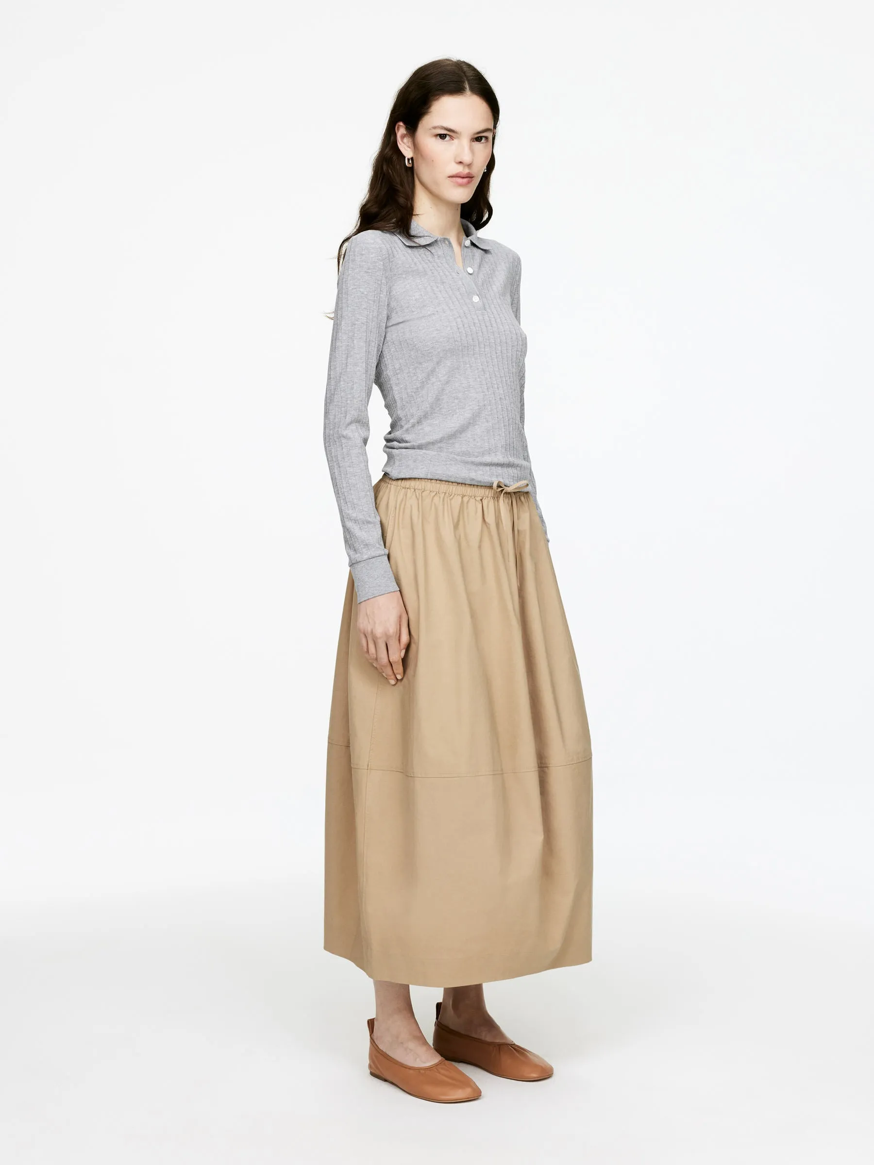 Cotton Midi Skirt