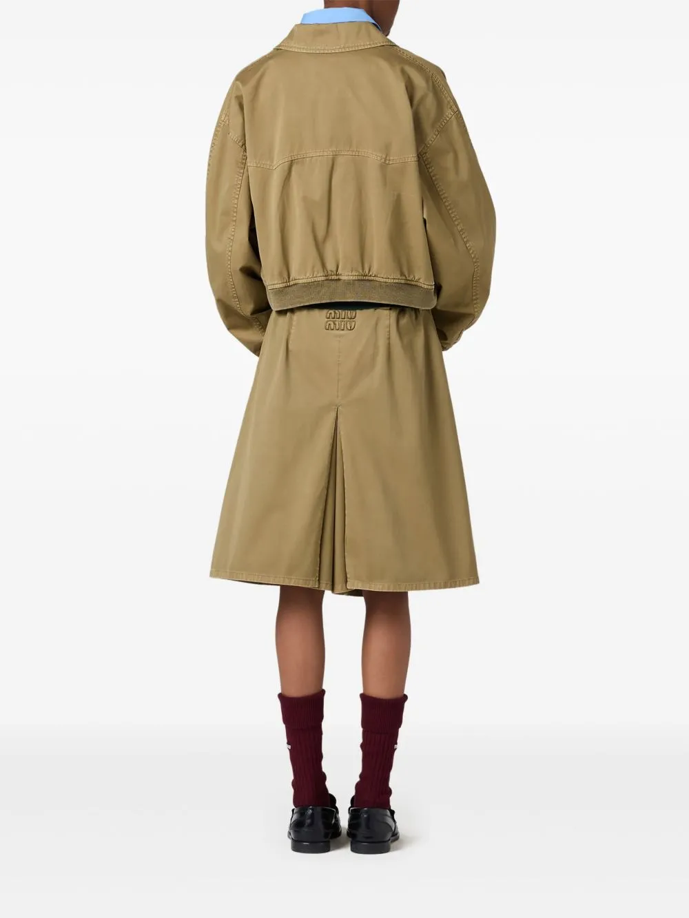 Cotton midi skirt
