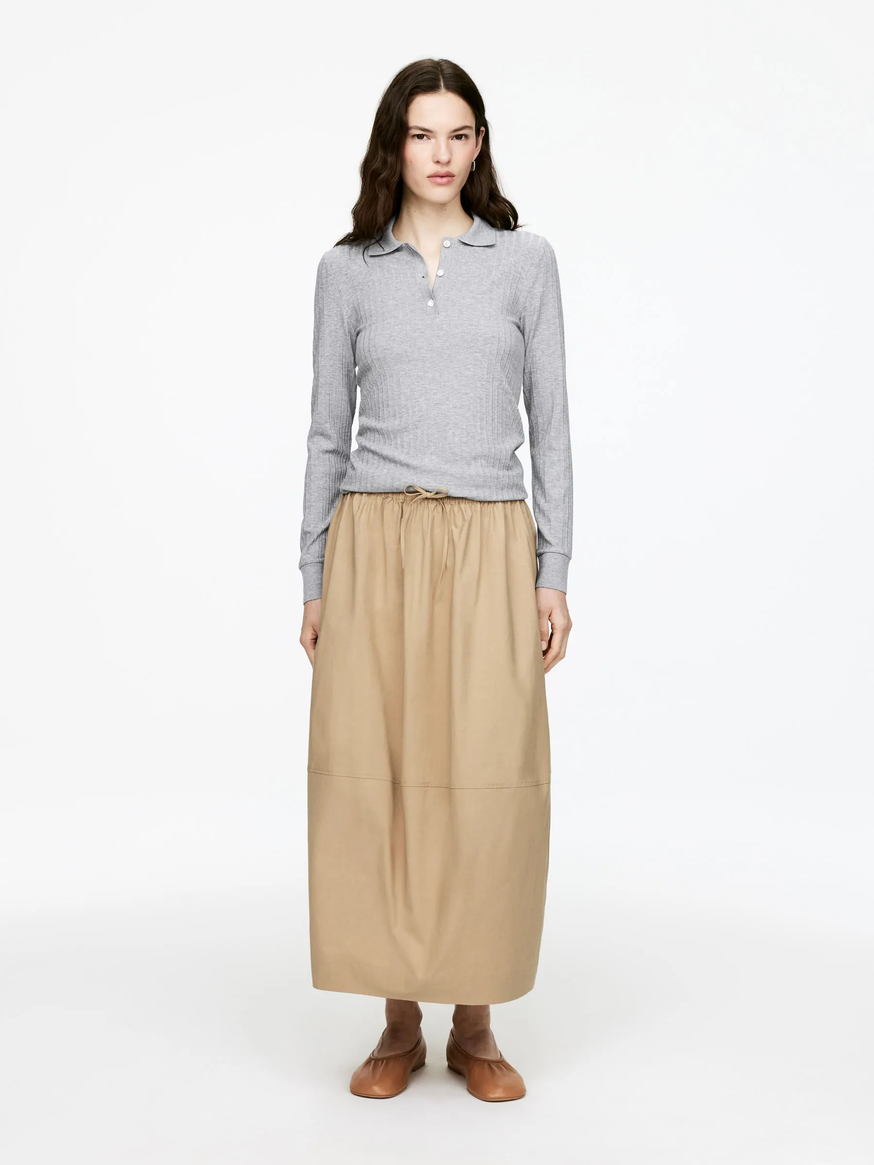 Cotton Midi Skirt
