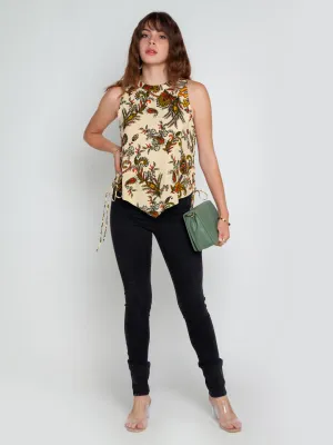 Cream Printed Top