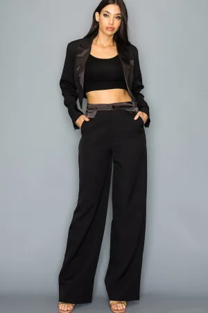 Crop Blazer and Pants Set