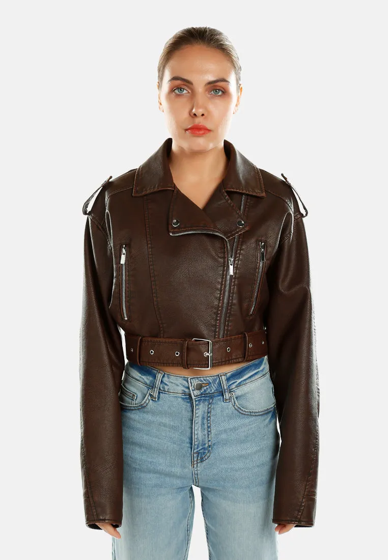 Cropped Biker Jacket By RUW