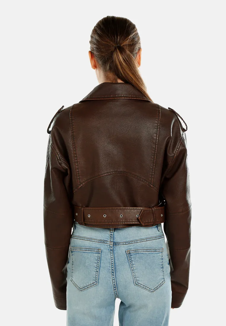 Cropped Biker Jacket By RUW