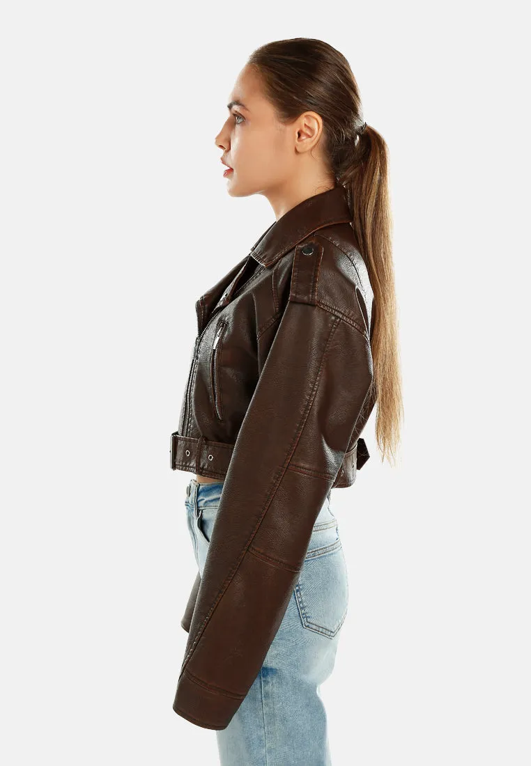 Cropped Biker Jacket By RUW
