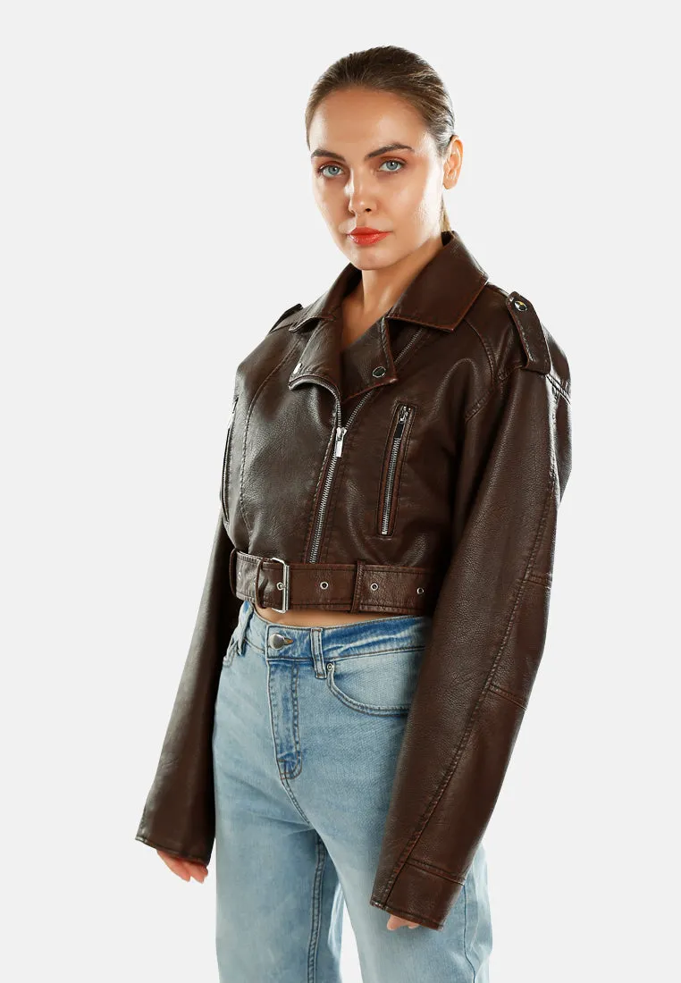 Cropped Biker Jacket By RUW